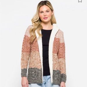 Sherpa trim cardigan